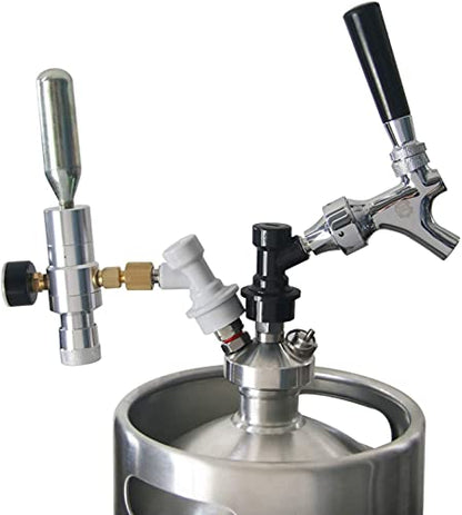 Mini CO2 Regulator 0-30 PSI Beer Keg Charger Dispenser with Gas Ball Lock Disconnect