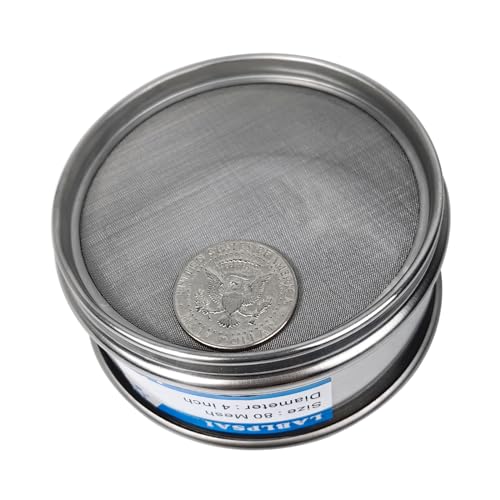 80 Mesh Lab Sieves 4" Diameter 304 Stainless Steel Wire Cloth Test Sieve for Industrial Laboratory Home - size: 80 mesh