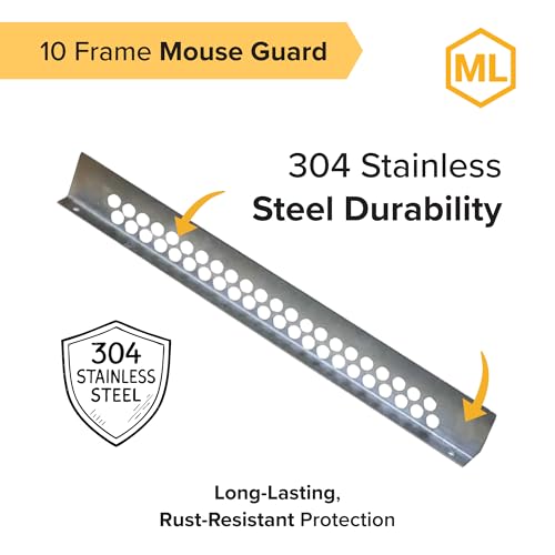 Mann Lake 10 Frame Mouse Guard, Durable Stainless Steel Beehive Entrance Shield with Holes, Mouse Control Tool for Winter Hive Protection, Bee-Safe Closure Cover for Pest Blocking