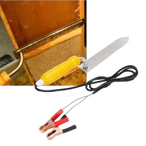 Fdit Stainless Steel Electric Honey Cutter, Adjustable Electric Honey Uncapping Knife for Beekeeper, Wax Scraper Uncapping Cutter Tool