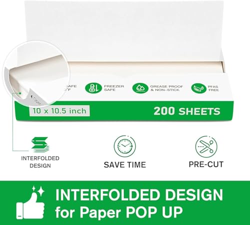 EcoDispose 2000 Count 10" x 10-1/2" Precut Pop Up Deli Paper Sheets, Interfolded Heavy Duty Oil-Resistant White Paper for Bakery, Food Wrap, Serving, Oven, Air Fryer & Microwave - color: White, size: 10"x10.5"inch