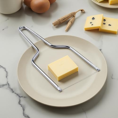 Heavy-Duty Cheese Slicer - Stainless Steel Wire Cutter for Butter, Tofu & Kitchen，Easy Clean