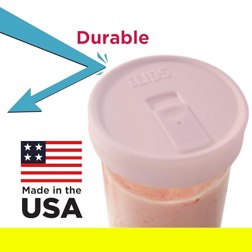 Wide-Mouth Mason Jar Drink Lid - USA Made, BPA-Free, Spill-Resistant for Coffee, Cold Brew & Iced Tea - Fits 3 3/8 in Ball & Kerr Wide Mouth - Pack of 2 - color: Pale Pink