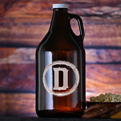 Personalized, Engraved Beer Growler With Single Letter