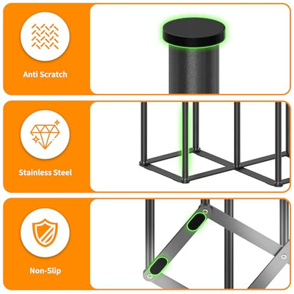 Foldable Baby Bottle Drying Rack-10 Poles Water Bottle Organizer for Cups,Travel Mugs,Silicone Bags- Collapsible Stainless Steel Bottle Rack Dryer (Gray) - color: Gray