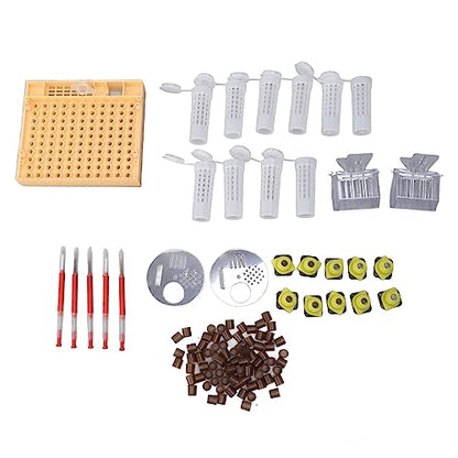 Queen Bee Rearing Kit | 110 Plastic Cell Cups for Beekeeping | Grafting - Included Queen Breeding System | Sturdy Beekeeping Tools & Supplies