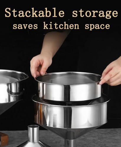 Large Funnel Kitchen Funnel Maximum 12-inch Wide Mouth Food Grade Metal Stainless Steel Mouth Factory use Juice Milk Beer (Top 7.87" Bottom 1.5") - size: Top 7.87" Bottom 1.5"