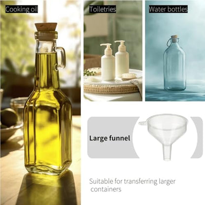 9 Pack Small Funnel Kit 3 Sizes with Droppers for Kitchen Bottles, Essential Oils, Capsules & Pet Souvenirs