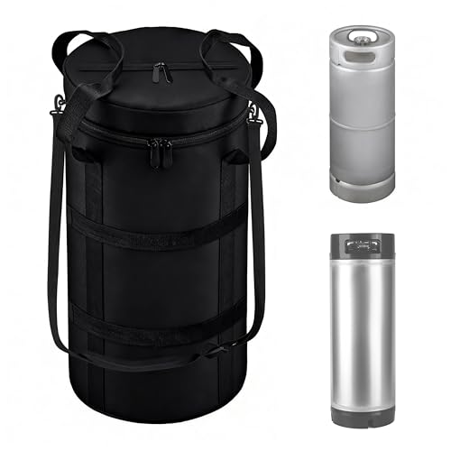 Keg Cooler for Home Brew, Beer Cooler Compatible with New 5 Gallon Ball Lock Keg and New 5 Gallon Keg Corny Keg,600D Oxford Cloth Add Cotton、Aluminum foil Layer、Waterproof Inner Iiner