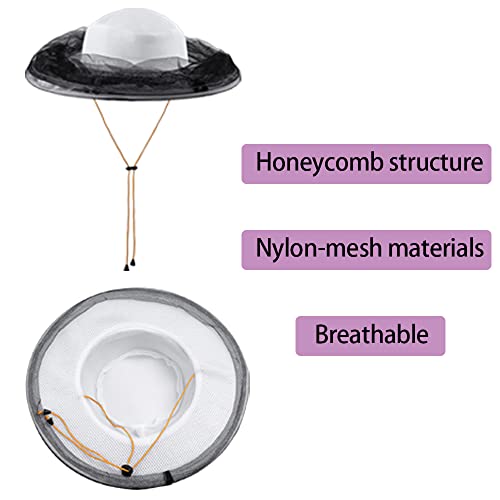 2 in 1 Beekeeping Beekeeper hat and Bee Gloves Insect Bug Mosquito Netting mesh Veil Hood Costumes for Men Women - color: White