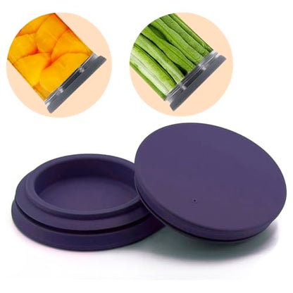 Wide Mouth Mason Jar Lids - Large Mouth Canning Lids Fit for All Wide Mouth Mason Jars,Food Grade Silicone Mason Jar Caps,Dishwasher Safe,Leak Proof Reusable Lids - color: Violet-2 Pack