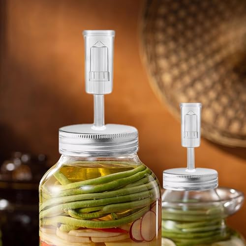Mason Jar Fermentation Lids, 2.76" Plastic Fermentation Kit Includes 6 Fermenting Lids and 6 Airlocks, Regular Mouth (Jars Not Included)..