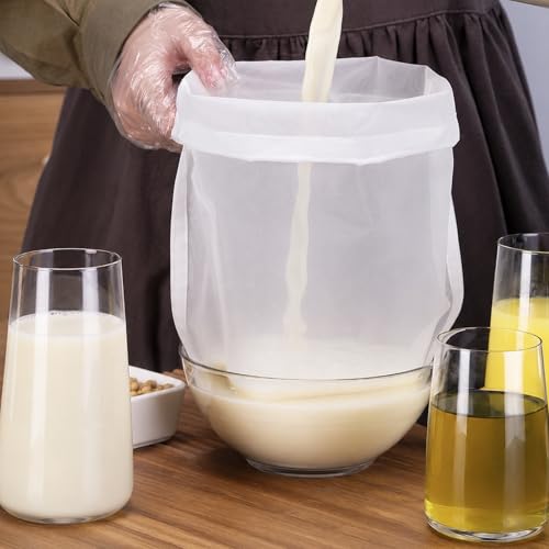 Reusable Fine Mesh Strainer Bag For Cheese Nut Milk, Cream Separator For Raw Milk, Cloth Liquid Strainer For Juice Tea Coffee Butter Yogurt (2Pcs) - size: 2Pcs