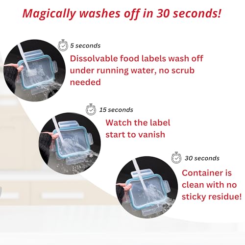 2x1 Dissolvable Food Labels (500, Red) - Writeable Material, Easy Removal, Restaurant Supplies, Kitchen Labels - color: Red, size: 500