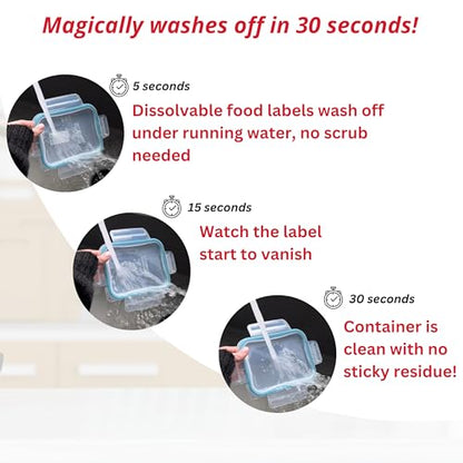 2x1 Dissolvable Food Labels (500, Red) - Writeable Material, Easy Removal, Restaurant Supplies, Kitchen Labels - color: Red, size: 500
