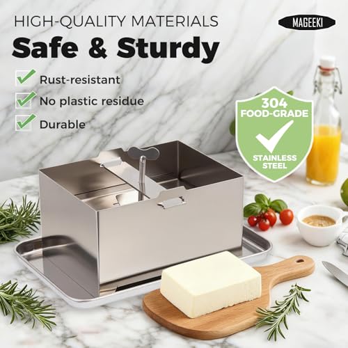 Tofu Press Stainless Steel, Tofu Presser Fast and Efficient Water Removal for Firm Tofu, Easy to Clean & Dishwasher Safe, Comes with Stainless Steel Drip Tray and Cheese Cloth - color: L, with Steel Tray