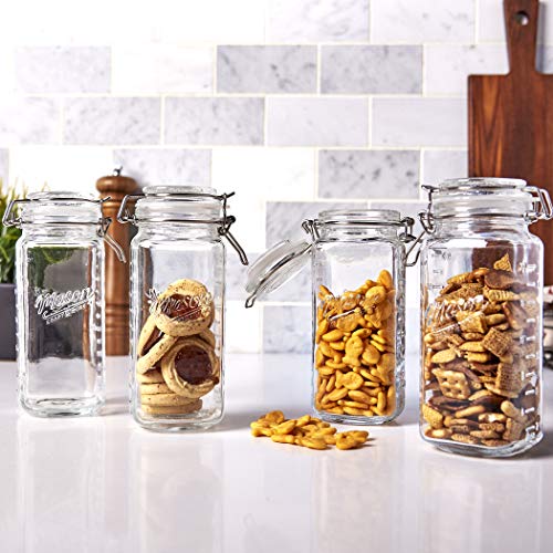 Mason Craft & More Airtight Kitchen Food Storage Clear Glass Clamp Jars, 22 Ounce (0.65 Liter) Mini Clamp Jar - size: 22 ounce (0.65 liter) Mini Jar - Pack of 1