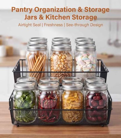 Mason Jars with Airtight Lids,16oz Wide Mouth Food Grade Glass Canning Jars,Food Storage Leak-Proof, Dishwasher Safe, Perfect Fermenting, Pickling, Overnight Oats,Snacks, Candies, DIY Projects (8PACK) - size: 16oz*8PCS