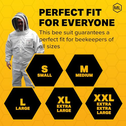 Mann Lake Weathertek Honey Maker Suit with Veil, 100% Waterproof, Durable and Breathable, Rainproof and Weather-Resistant Beekeeping Protective Gear for Professional and Hobbyist Beekeepers, Small - size: Small