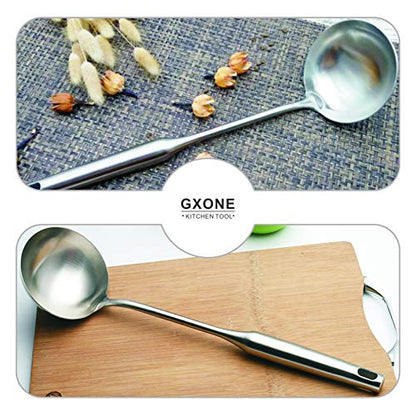 Soup Spoon Ladle,304 Stainless Steel Cooking Spoon Kitchen Tool For Wok With Hollow Handle, Silver/13.9Inch - style: Soup Ladle