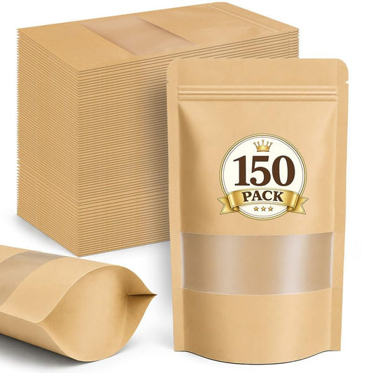 JETMORE 150 Pack Cookie Bags, Resealable Bags, Snack Bags with Seal, Smell Proof Bag with Window, Sealable Treat Bags for Snacks, Food, Candy, Spice, Nuts and Sample Packaging (Yellow, 4x6in) - color: Yellow, size: 150 Pack 4x6in (10x15cm)