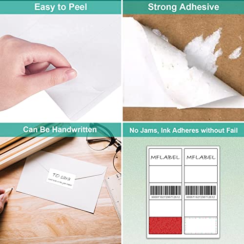 MFLABEL 2x4 Shipping Labels - 25 Sheets (250 Labels) for Laser & Inkjet Printers, 10-UP FBA Address Stickers, Matte White Self-Adhesive Mailing Labels for Packages, Boxes, envelopes - size: 2" x 4" (10-up), style: 25 Sheets