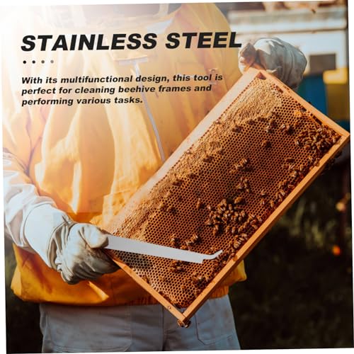 BESPORTBLE 4pcs Stainless Steel Beehive Scraper Tool Curved Multi-Functional Frame Lifter Essential Beekeeping Equipment for Hive Maintenance and Cleaning