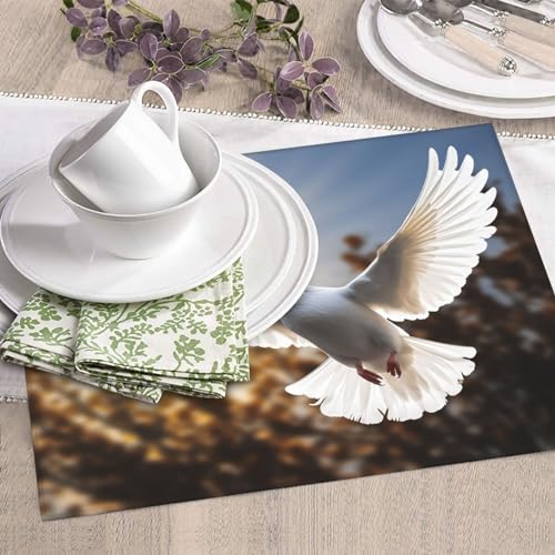 White dove flying in the sun Print Dish Drying Mat for Kitchen Counter Ultra Absorbent Microfiber Dishes Drainer Mats Washable Drying Pads for Sinks 16 x 18 In - color: White Dove Flying In The Sun
