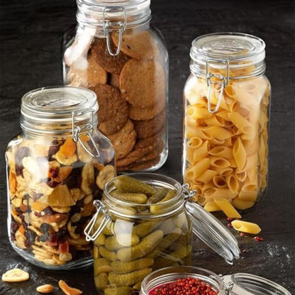 Bormioli Rocco 149240M02121197 Fido Glass Canning Jar Italian 67¾ oz-2 Liter (2 Pack), (Pack of 2), Clear - size: 67.75 oz