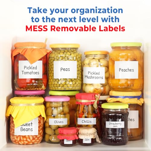 Removable Dry Erase Labels 3x4in 48pk, Reusable White Jar Pantry Stickers | Freezer and fridge safe, waterproof, wipe clean with marker, no residue, large size, pantry, jars, totes, meal prep, closet - style: 3x4"