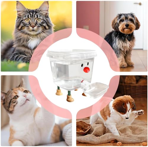 Pets Water Dispenser with Large Capacity Small Large Cats ＆ Dogs No Spilling Automatic Gravity Water Bowl Auto Fill Waterer Dish Self Watering Animal Water Fountain Feeder (Red, 0.8, Gallons) - color: Red