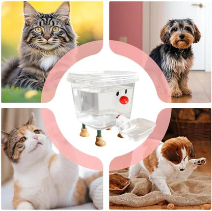 Pets Water Dispenser with Large Capacity Small Large Cats ＆ Dogs No Spilling Automatic Gravity Water Bowl Auto Fill Waterer Dish Self Watering Animal Water Fountain Feeder (Red, 0.8, Gallons) - color: Red