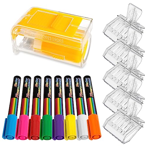 AOIT Queen Bee Marking Kit, One-Handed Queen Catcher Bottle Cage, 5 Transparent Plastic Queen Clips, 8 Marker Pens, Beekeeping Supplies for Beehive