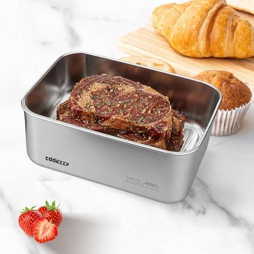 88oz/2600ml Stainless Steel Food Containers,Stainless Steel Containers with Lids,Snack Containers,Lunch Box,Easy Clean,Airtight&Leakproof for Kitchen Storage,Dishwasher Safe,BPA-Free - size: Large Box(88oz/2600ml)