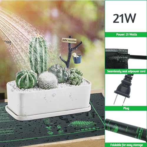 LOCONHA Seedling Heat Mat for Seed Starting,10" x 20.75" Waterproof Heating Pad for Indoor Plants Germination (Black 1 Pack) - color: Black 1 Pack