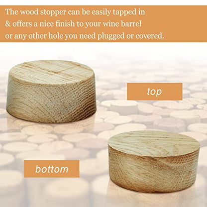 Juexica 5 Pcs White Oak Wine Barrel Bung 2 Inch Wooden Plug Tapered Bung Stopper for Oak Barrel Bourbon Whiskey Beer Wine Cask Home Brewing Carboy Distilling
