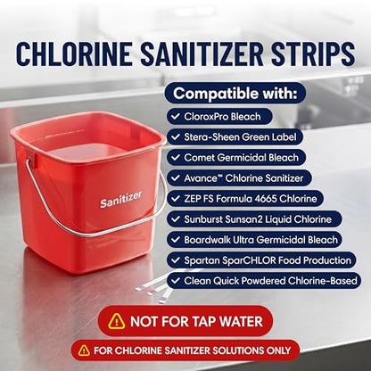Restaurant Sanitizer Test Kit Combo, 10 x Vial of 100 Strips Each QR5 Quat Sanitizer 0-400PPM & Chlorine Test Strip 0-200PPM Testing Kit for Food Service, Bar & Restaurants Supplies by FryOilSaver Co.