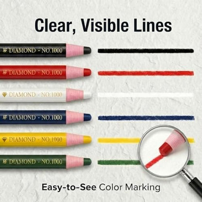 12-Pack China Markers Grease Pencils - Professional Peel-Off Wax Pencils for Marking on Glass, Metal, Wood, and Plastic (Red 12) - color: Red 12
