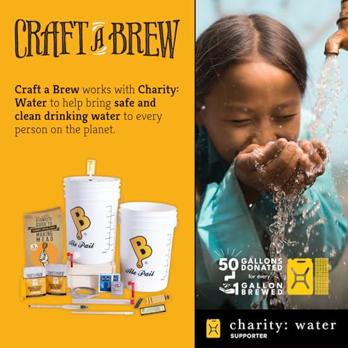 Craft A Brew - 5 Gallon Mead Kit - Easy for Beginners - At Home Mead Making Kit - Includes Ingredients & Reusable Equipment - Brew Semi-Dry Honey Wine - Makes up to 4 5-gal Batches