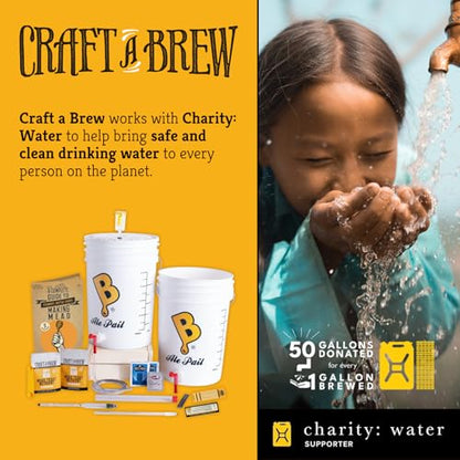 Craft A Brew - 5 Gallon Mead Kit - Easy for Beginners - At Home Mead Making Kit - Includes Ingredients & Reusable Equipment - Brew Semi-Dry Honey Wine - Makes up to 4 5-gal Batches