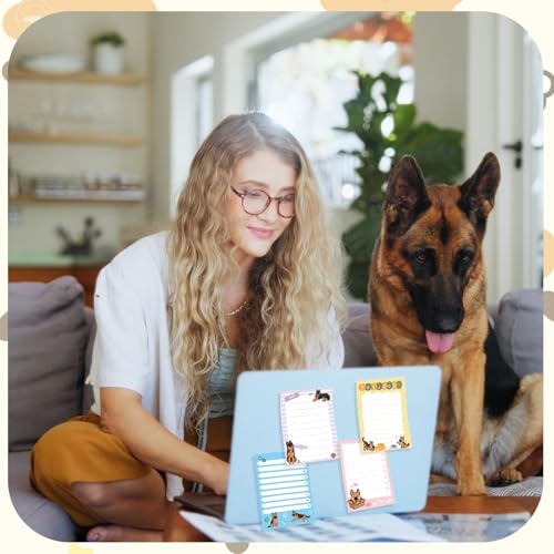 Chiisong 12 Pcs German Shepherd Sticky Notes 3x4 Inches Dog Notepad to Do List Kawaii Dog Lover Gifts for Women Office Supplies Sticky Notes Home Christmas Office Decor - style: German Shepherd