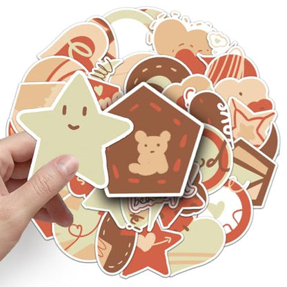 50PCS Loving Heart Graffiti Aesthetics Stickers Waterproof Vinyl Aesthetic Luggage Bicycle Refrigerator Cup Luggage Computer Mobile Phone Children and Teenagers Party Rewards(Colourful-2) - color: Colourful-2