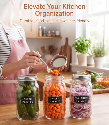 Mason Jars Airtight Lids,32oz Regular Mouth Food Grade Glass Canning Jars,Food Storage Leak-Proof, Dishwasher Safe, Perfect Fermenting, Pickling, Overnight Oats,Snacks, Candies, DIY Projects (4PACK) - size: 32oz*4PCS