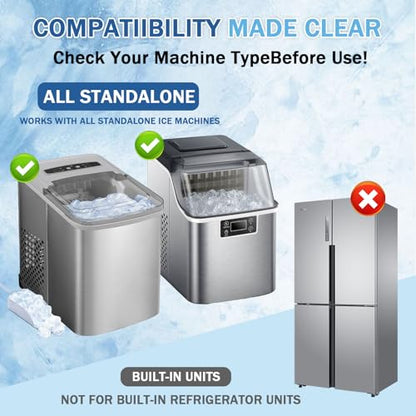 Ice Machine Cleaner Maker Descaler - 48 clean Tablets Compatible with Frigidaire, Opal, GE Profile, Kitchenaid, Nickel Safe Scale Remover for Countertop, Nugget Ice Makers-Odor-Free, Crystal Clear Ice