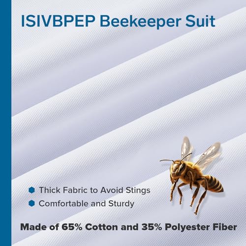Professional Bee Suits for Men & Women with Round Veil, Beekeeping Suit with Ventilated Glove, Beekeeper Suit Bee Outfit for Backyard and Bee Keeper XXL - size: XXL for 5'11"-6'3"