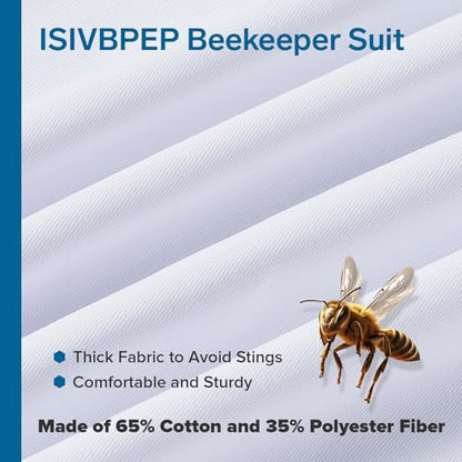 Professional Bee Suits for Men & Women with Round Veil, Beekeeping Suit with Ventilated Glove, Beekeeper Suit Bee Outfit for Backyard and Bee Keeper M - size: M for 4'11"-5'3"