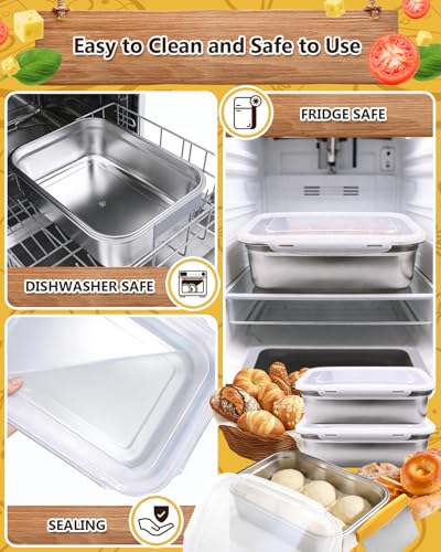 2 Pack Pizza Dough Proofing Box, 10L Stainless Steel Proofing Container with Clear Airtight Lid, Stackable Fermentation Storage for Dough Balls & Bread, Includes Cutter - color: Stainless Steel-10L