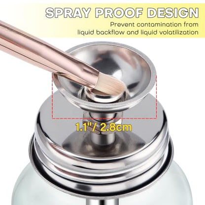 2Pcs 4Oz / 120ml Glass Dispensing Bottles for Chemical & Industrial Liquids, Nail Polish Remover Glass Bottle, Refillable Push Down Dispenser Bottle with Cover, Pump Dispenser Press Container, Clear - color: Clear - 2 pcs