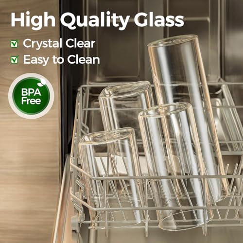 ComSaf 1.2 Qt Glass Storage Containers with Lids, Glass Jars with Lids, Clear Food Storage Jar, Square Canister Set of 9, Pantry Organizers and Storage for Cookie Flour Oat Pasta Tea Coffee Bean - size: 1.2Qt*9