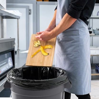 PRO&Family Commercial Round Trash Can, Ingredient Bin, Heavy-Duty Plastic, Anti-Static, Kitchen, Office, Outdoor Use (Gray, 20 Gallon) - color: Gray, size: 20 Gallon